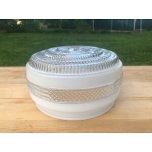 Vintage Art Deco Frosted Textured Clear Glass Ceiling Light Cover, Light Shade